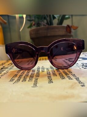 Le Specs Oversized Purple Sunglasses Plum Statement Frames